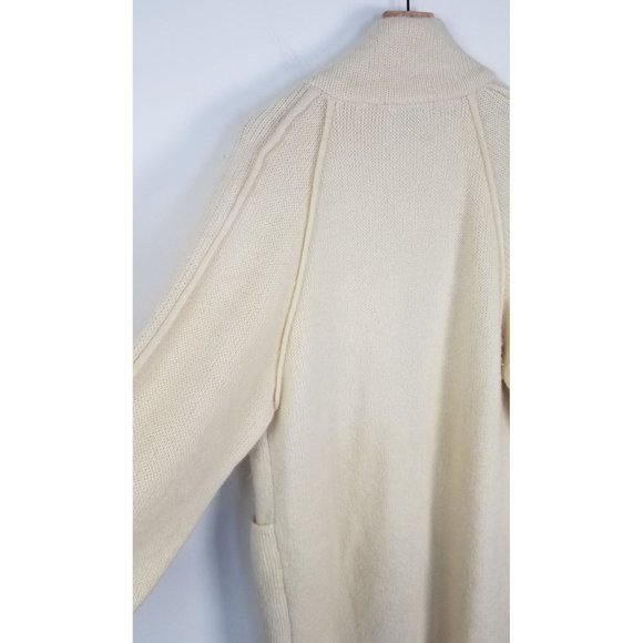Vintage I. B. Diffusion Women's Sz. S Ivory Wool Mohair Long Cardigan Sweater - Picture 6 of 7